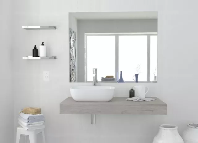 Mensola bagno porta lavabo da appoggio 100 cm colore Rovere