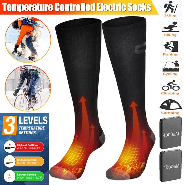 Chaussettes Chauffantes Rechargeables - Homme/Femme - 3 Températures - Pour Ski, Vélo, Pêche - BARCHI HEAT