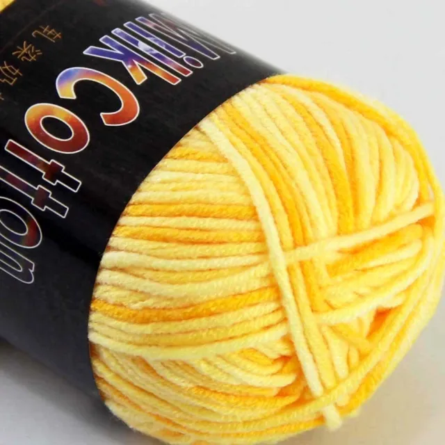 Luxurious New 1ballx50g Cotton Soft Baby Hand-dyed Socks Scarf Knitting Yarn 02