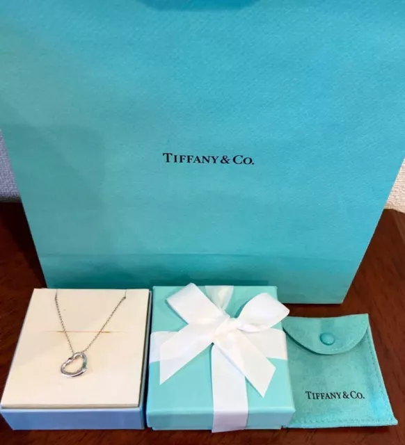 NEW TIFFANY CO. Tiffany co Necklace Silver Heart Pink Sapphire Box ...
