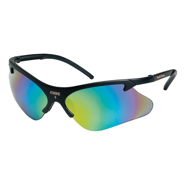 Smith & Wesson Code 4 Safety Glasses (19834), Black Frame, Mirror Lens...