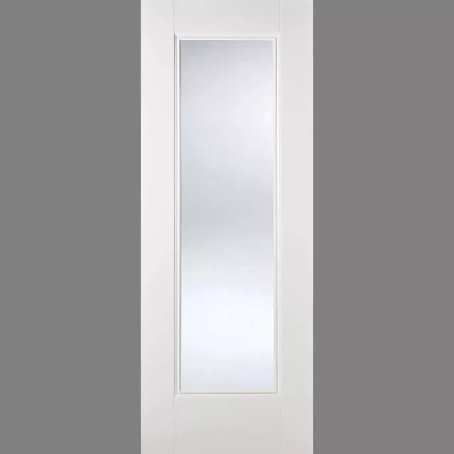 LPD Internal Eindhoven White Primed 1 Light Clear Bevelled Glazed Doors