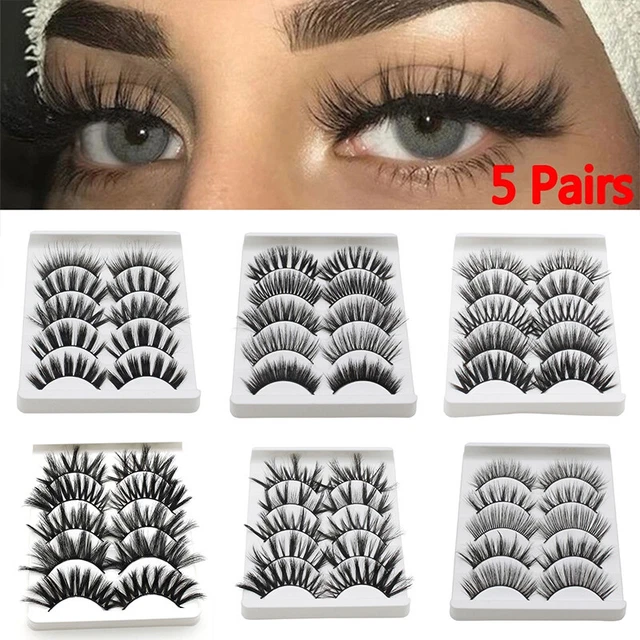 Capelli visone artistico 3D multistrato ciglia artificiali 5 paia mix estensione G