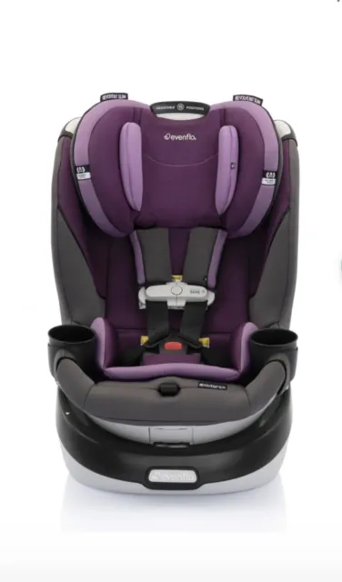 MFD:2023 Evenflo Revolve360 Slim 2-in-1 Rotational Car Seat w Quick Clean Purple