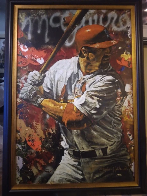 stephen holland mark mcgwire canvas, framed, #10 out of 100, free ship/ins