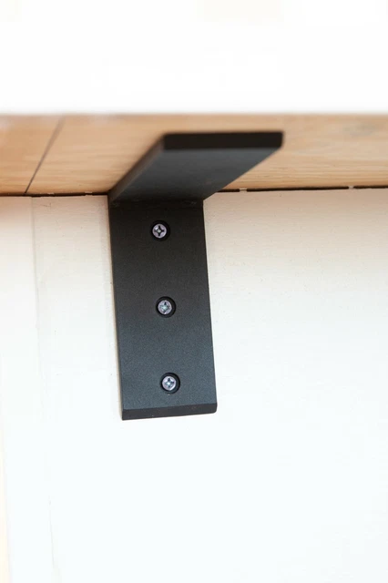 1 Heavy Duty Black Steel 6”x8” Countertop Support Brackets Mantel Shelf L Corbel