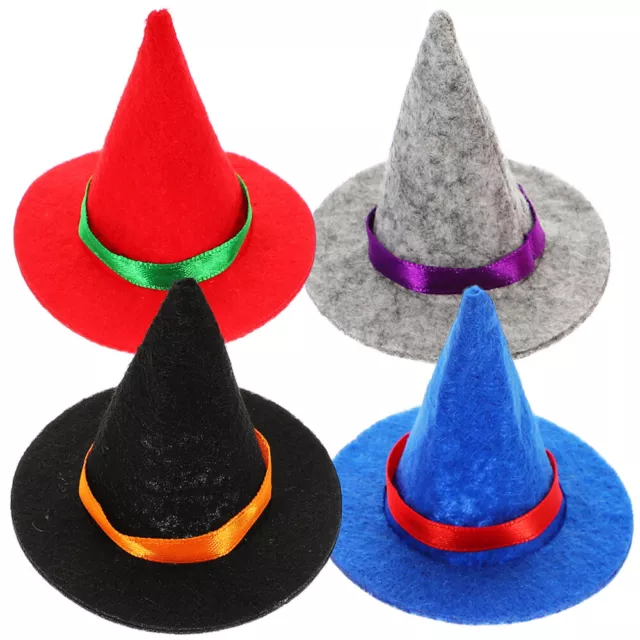 4 pz Topper per bottiglie cappelli da strega in miniatura multifunzionali festa