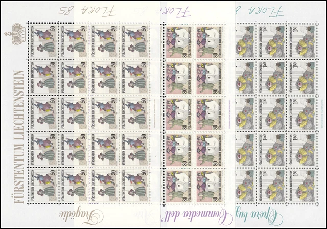 887-889 Theater - Tragödie, Komödie, Oper 1985, 3 Werte, Kleinbogen-Satz **