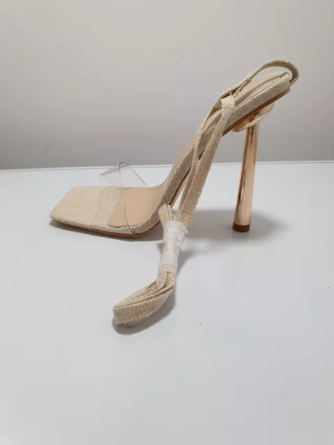 Public desire alia deals perspex heeled sandals