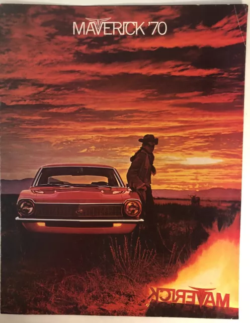 Vintage 1970 Ford Maverick Tri-Fold Advertising Dealer Showroom Brochure