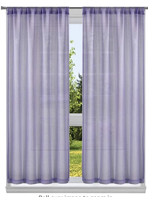 Lala + Bash Limited Edition Allyson Lavender Crushed Semi Sheer (2) Panels 54x84