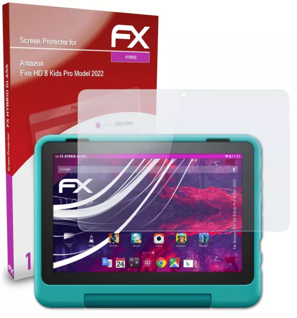 atFoliX Panzerfolie für Amazon Fire HD 8 Kids Pro Model 2022 9H Schutzpanzer