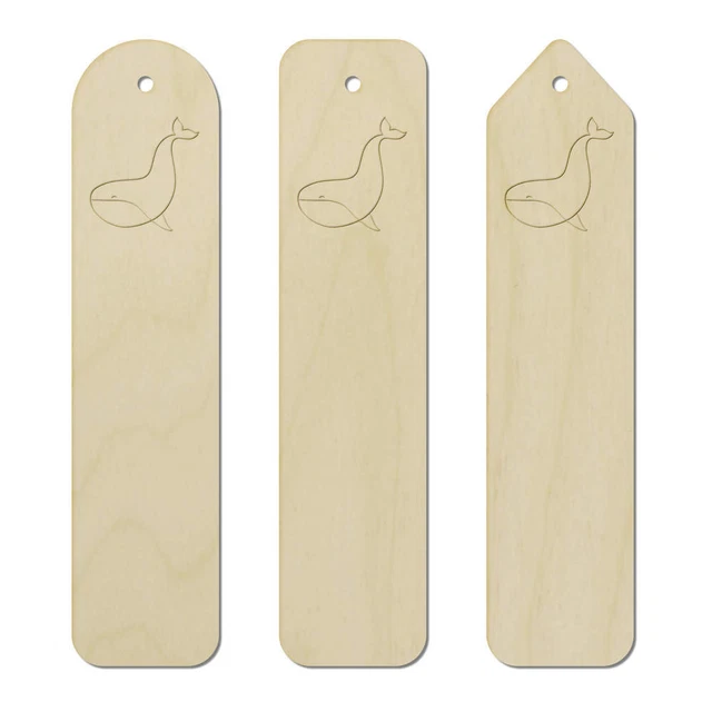 3 x 'Happy Whale' Birch Bookmarks (BK00029785)