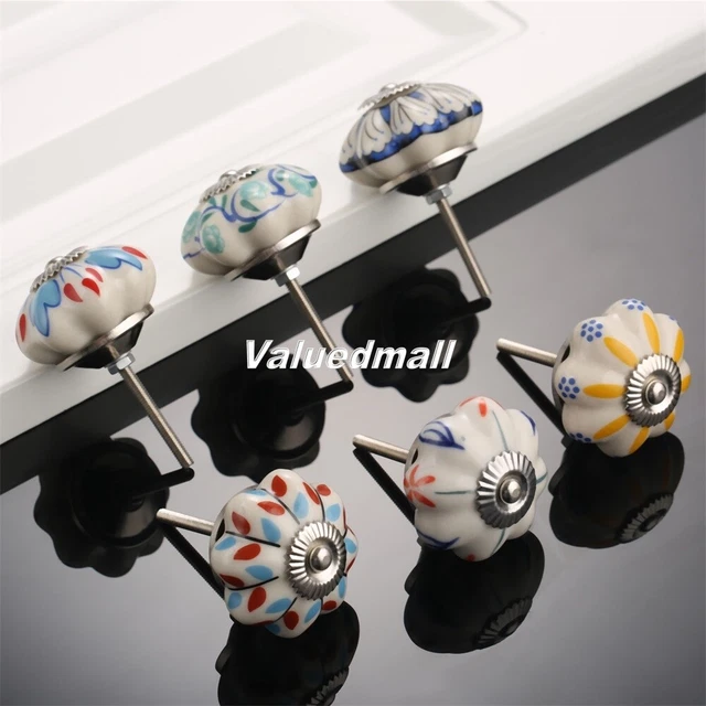 Home Use Vintage Ceramic Round Cabinet Knobs Drawer Door Pull Handles  Hardware