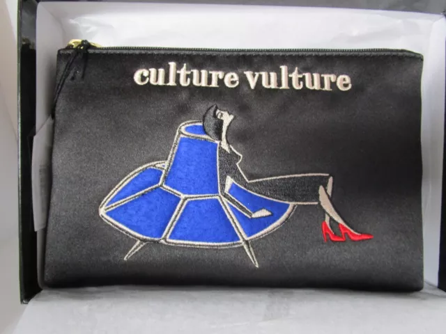 Lulu Guinness  "Culture Vulture"  Zip Top Pouch/Make-up Bag. BNWT in Gift box