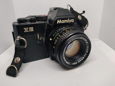Cámara réflex MAMIYA ZE y lente Mamiya-Sekor 50 mm f/1,7. Excelente pedido