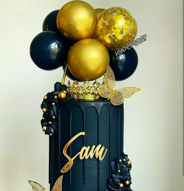DIY BALLOON GARLAND Cake Topper Confetti Birthday Wedding Decor BLACK