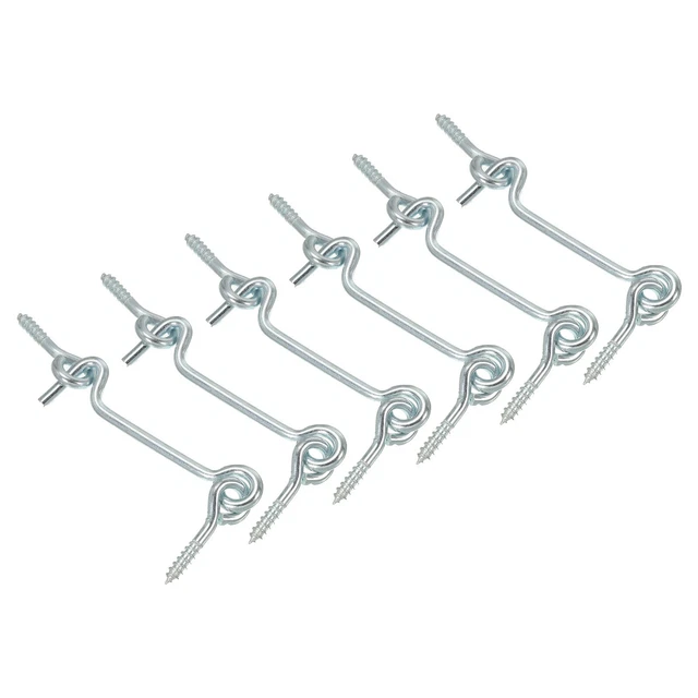 2.5" Barn Door Latch, 6Pcs Carbon Steel Sliding Door Cabin Hook Eye Latch Lock