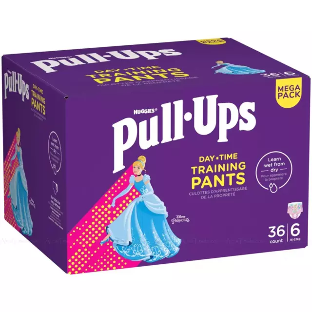 Huggies Pull-Ups Day Time Girl Training Pants 15-23kg Size 6 Mega Pack 36 Nappy