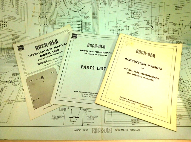 Rock-ola Model 1458 Service Manual, Parts List, Schematic Diagram Jukebox Manual