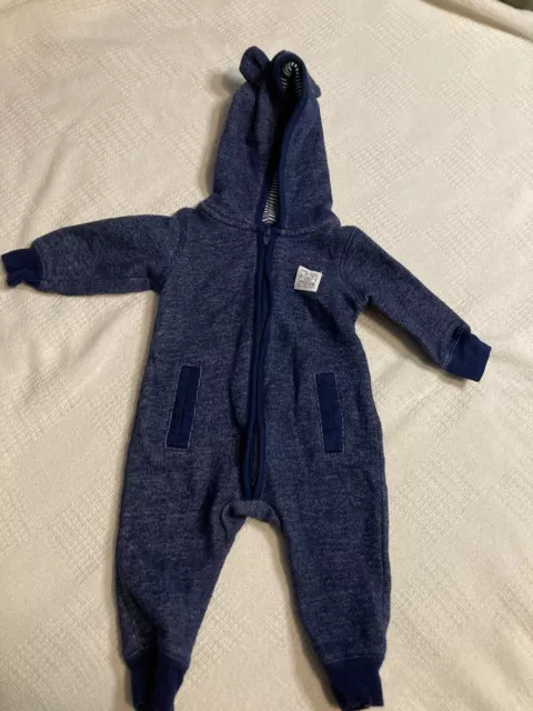 carters baby boy blue knit zip up outfit 3 M
