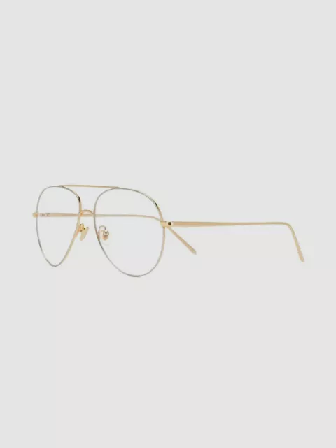 $1190 Linda Farrow LFL/666/1 Men's Gold Aviator Eyeglasses Frames 59/15/140