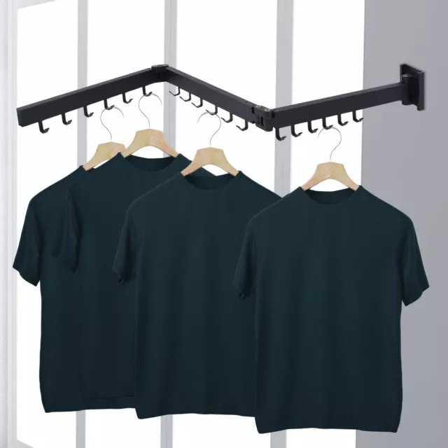 Wall Mounted Clothes Drying Rack Laundry Holder Shelf Folding Dryer  Hanger-60cm