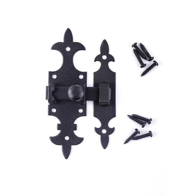 Black Cabinet Door Slide Latch Wrought Iron Slide Bolt Lock Renovators Supply