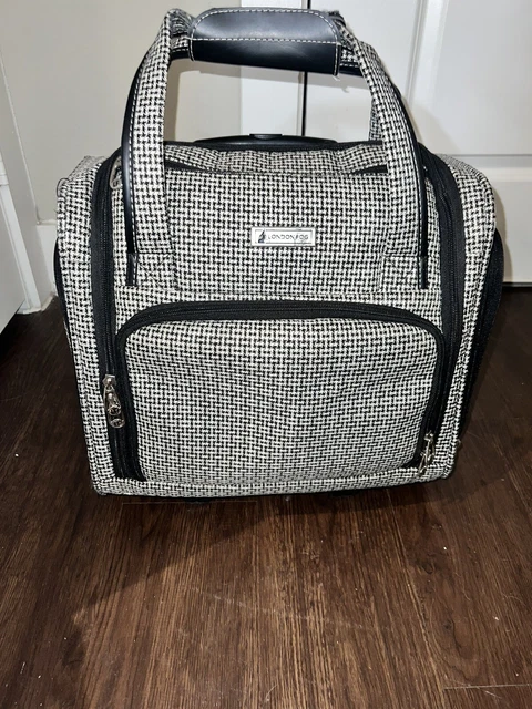 London Fog Tweed  Luggage Wheeled Club Bag Carry On Collapsible Handle Laptop