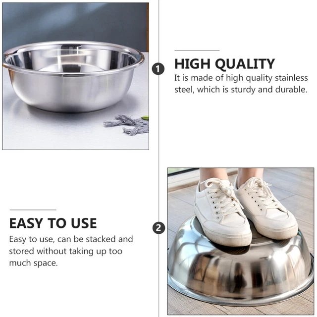 LAUNDRY TUB 28X28CM Stainless Steel Baby Foot Soak Bowl Soup Soups £14.