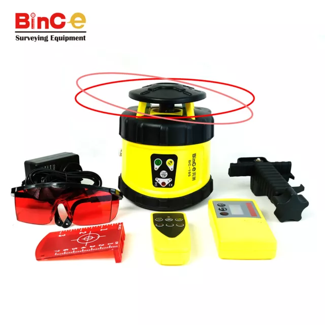 500M Electronic Leveling Rotating Rotary Laser Level Red w Controller & Detecter