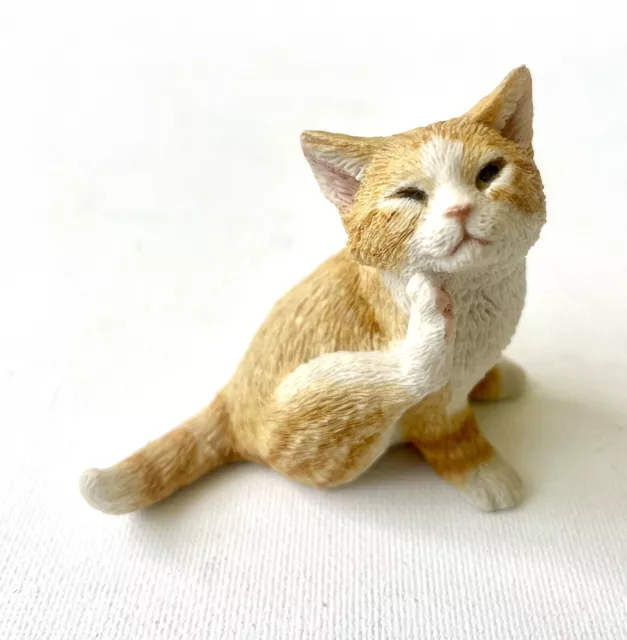 Sherratt And Simpson Ginger Cat Kitten Scratching 6cm Tall VGC.