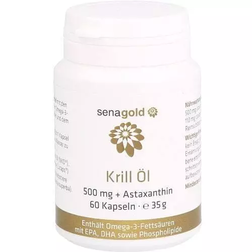 Senagold Krillöl Kapseln 500mg + Astaxanthin - 60 St.