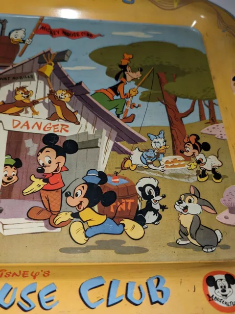Vintage Walt Disney Mouseketeers Mickey Mouse Club Metal TV Tray 1950s Or 1960s 2