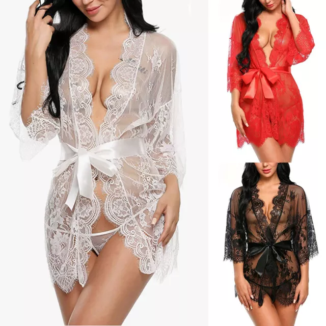 Femmes Sexy Charme Robe Chemise De Nuit Dentelle Lingerie Vêtements De Nuit R