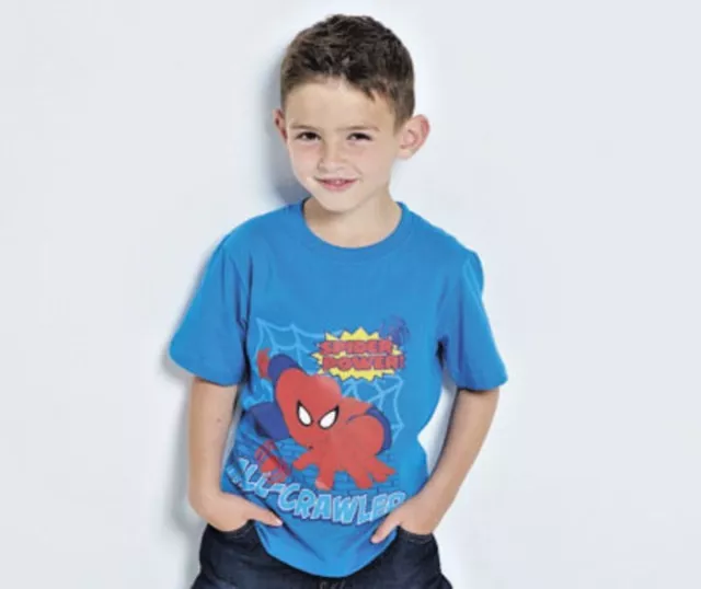 age18-24 month Spiderman Wall Crawler Blue Top T-Shirt Official licenced product