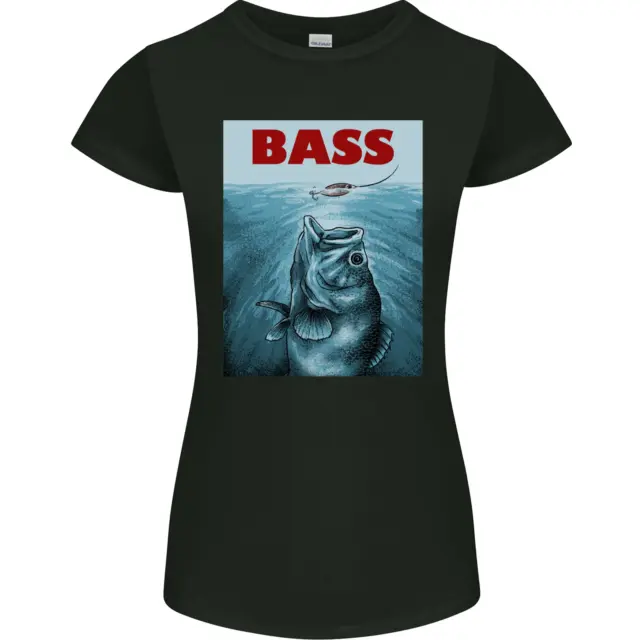 Bass Fishing Parody Funny Fisherman Womens Petite Cut T-Shirt