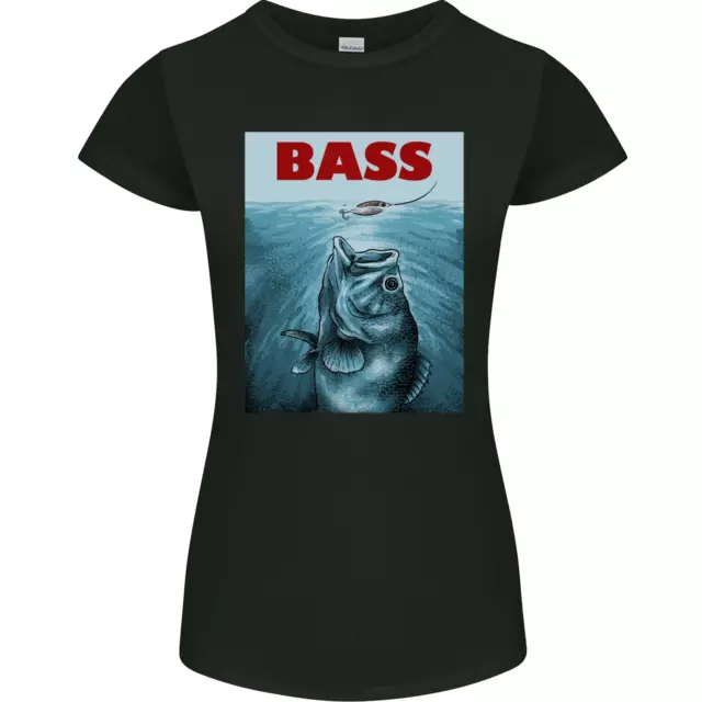 Bass Fishing Parody Funny Fisherman Womens Petite Cut T-Shirt