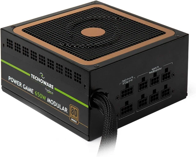 Alimentatore Modulare 650W per PC Gaming Ventola Ultra Silent Tecnoware 80 Plus