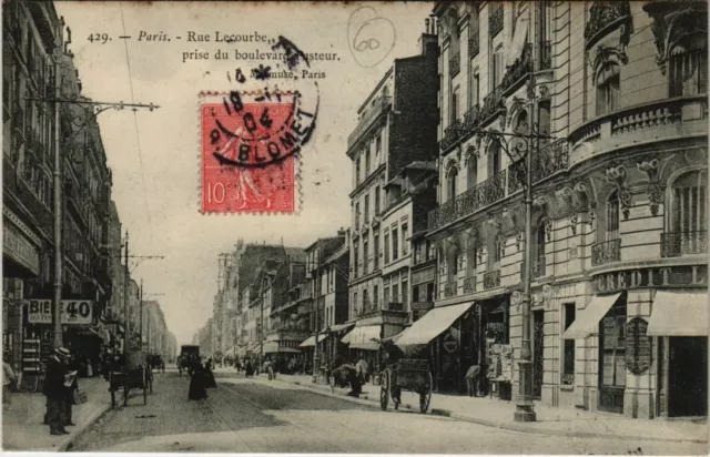 CPA PARIS 15e Rue Lecourbe, prise du boulevard Pastreur (66002)