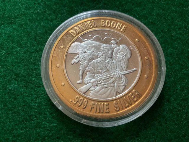 Ten Dollar Silver Gaming Token , Explorers Series , Daniel Boone - T30