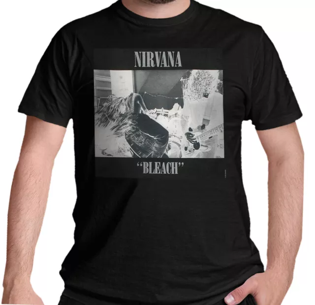 Nirvana Bleach T Shirt OFFICIAL Kurt Cobain Grunge Album Cover Art NEW  Large