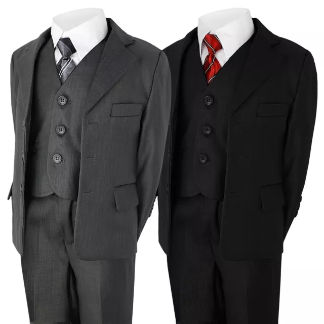 Boys 5 Piece Suit Wedding Party Jacket Trousers Shirt Waistcoat Tie 6Mth -14Year