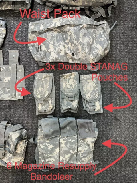 US Army Rifleman Kit! 15 Pieces Minimum! Assault Pack, Vest, Waist Pack & More! 2