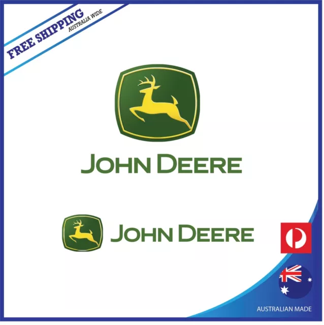 John Deere Tractor Logo type w/ name Monogram die-cut Round MAGNET