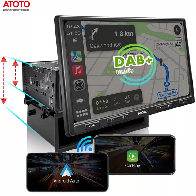 ATOTO F7 XE 10.1 pollici MP3-Autoradio integrato DAB/DAB+ CarPlay senza fili BT