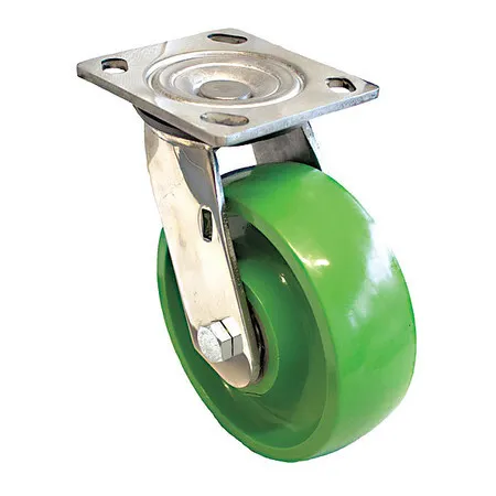 Zoro Select P21sx-U060k-14 Plate Caster,880 Lb. Load,Green Wheel