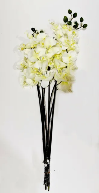 Assorted Craft Artificial Orchid Stems mixed lengths Flowers Purple Cream White