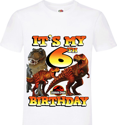 Trex It's My 6th Kids Birthday Tshirt Happy Birthday 6 Boys Girls Dinosaur