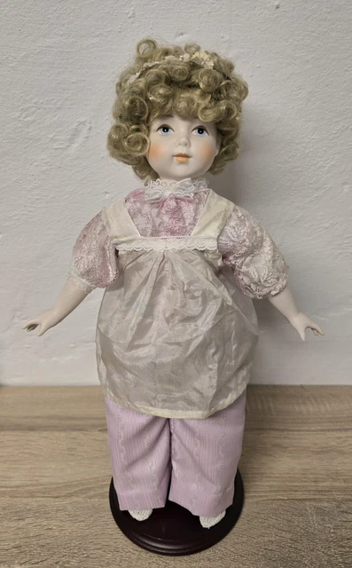 Poupée En Porcelaine Blonde 33 Cm – Vintage Allemande Collection Rare Pour Enfants Et Adultes